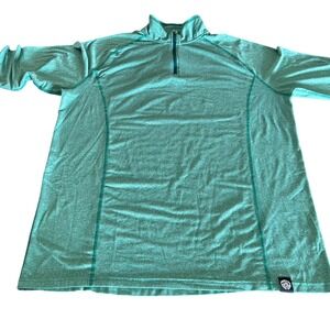 REI Co op Quarter Zip Pullover Top Green Heathered Long Sleeve Women's Size L